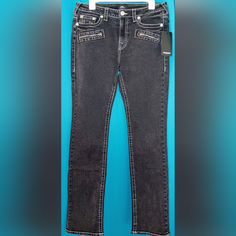True Religion~Billie Mid Rise Moto Jeans~Women's Size 31
